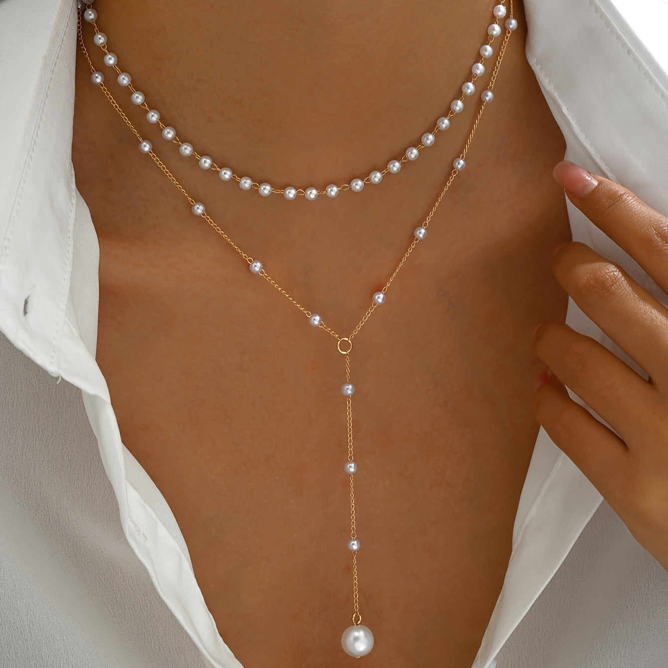 Mylah - Collana con perle a strati