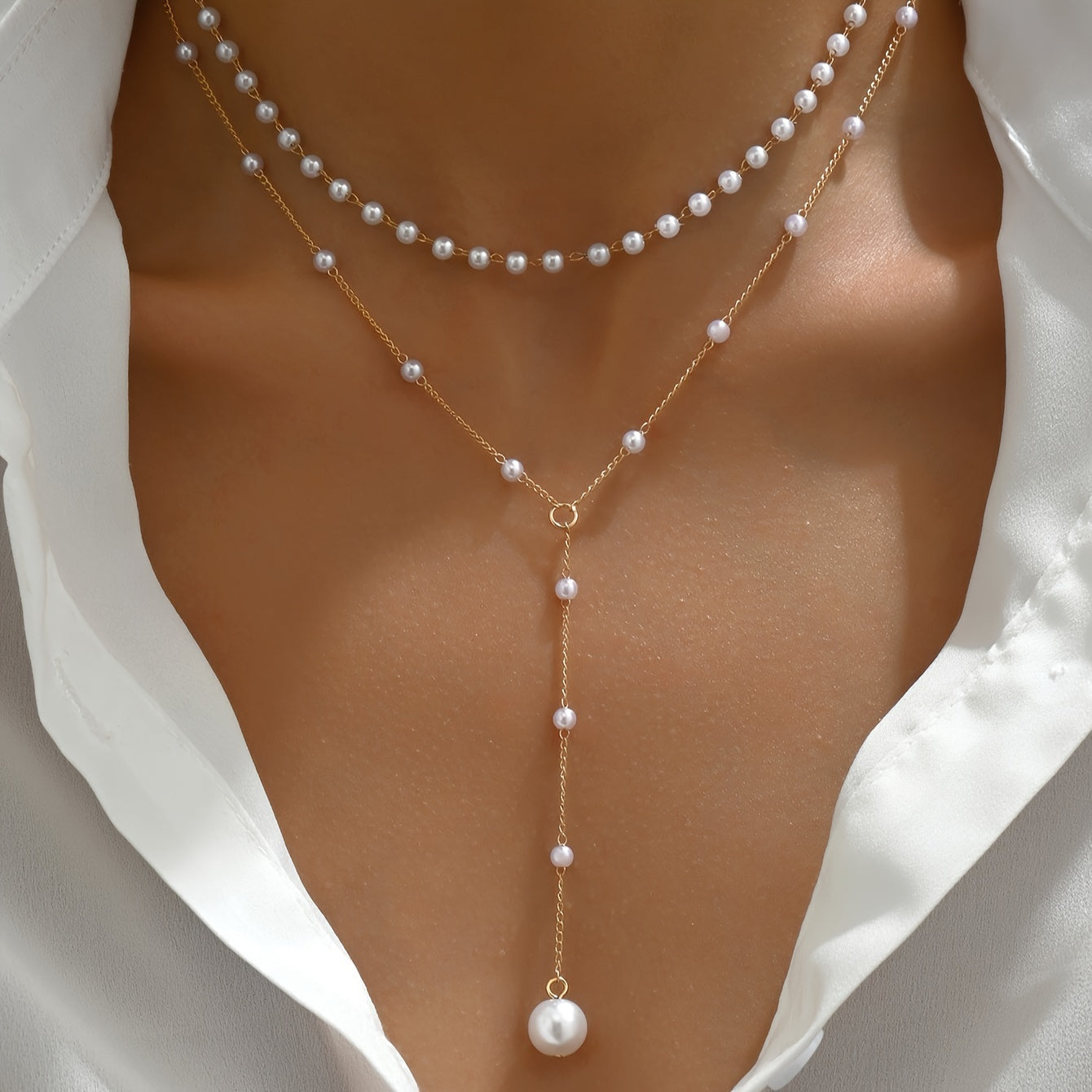 Mylah - Collana con perle a strati